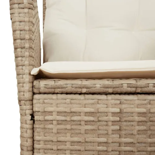 Vrtna garnitura - 9-dijelni vrtni blagovaonski set od poliratana s jastucima bež - 200 x 100 x 74 cm 8 Sa naslonom za noge Cijena