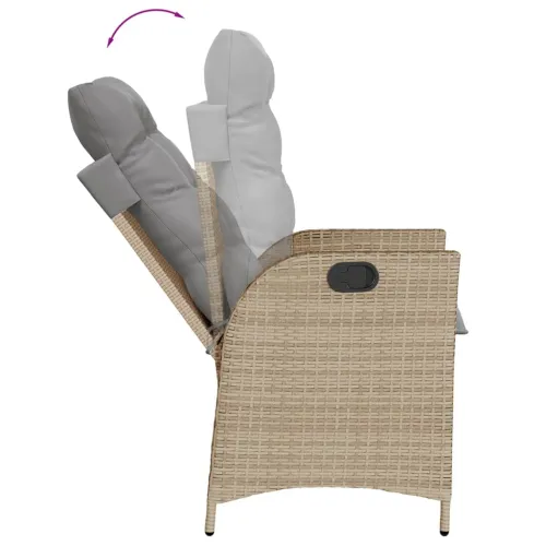 Vrtna garnitura - 9-dijelni vrtni blagovaonski set od poliratana s jastucima bež - 200 x 100 x 74 cm 8 bez naslona za noge Cijena