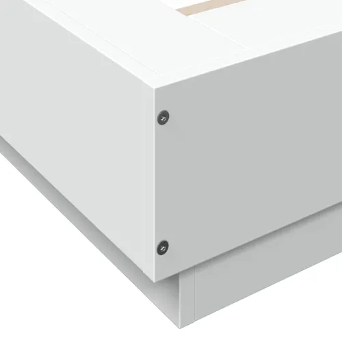 Okvir za krevet bijeli 200 x 200 cm od konstruiranog drva - Bijela 200 x 200 cm Cijena