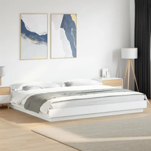 Okvir za krevet bijeli 180 x 200 cm konstruirano drvo - Bijela 180 x 200 cm Cijena