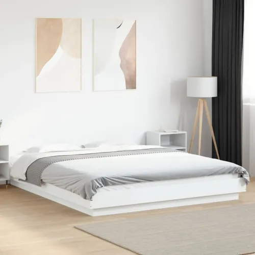 Okvir za krevet bijeli 160x200 cm konstruirano drvo - Bijela 160 x 200 cm Cijena