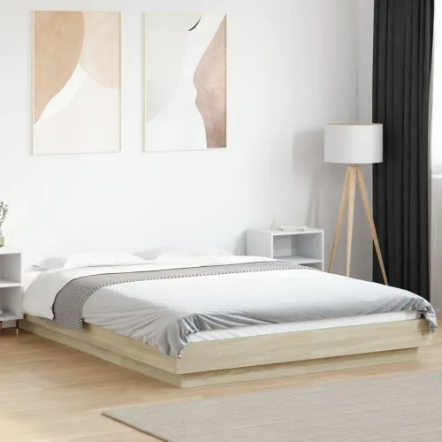 Okvir za krevet boja hrasta 120x190 cm od konstruiranog drva - Sonoma hrast 120 x 190 cm Cijena