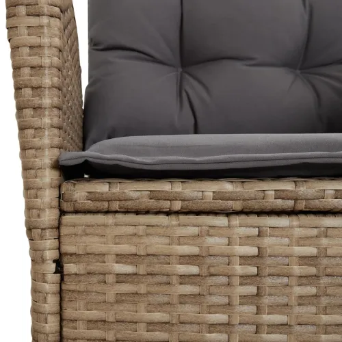 Vrtna garnitura - 7-dijelni vrtni blagovaonski set od poliratana s jastucima bež - 160 x 80 x 74 cm 6 bez naslona za noge Cijena