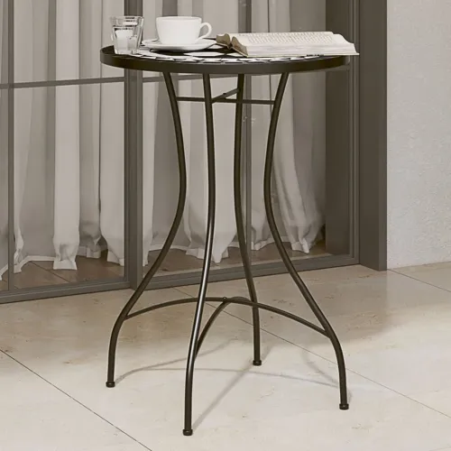 Bistro stolić s mozaikom crni Ø50x70 cm keramički - Crna 50 x 70 cm Cijena