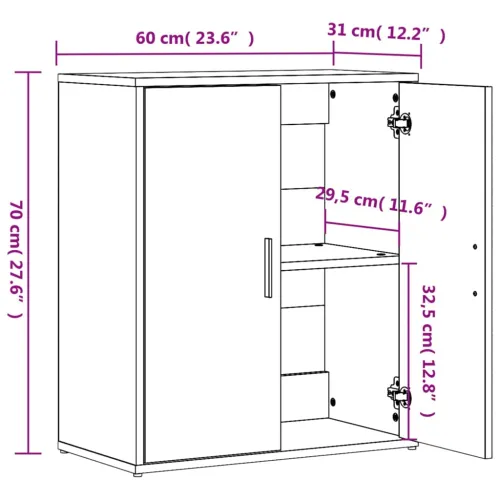 Komoda 2 kom siva boja hrasta 60x31x70cm od konstruiranog drva - Sivi hrast sonoma 1 Cijena