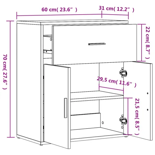 Komoda 2 kom bijela 60 x 31 x 70 cm od konstruiranog drva - Bijela 1 Cijena