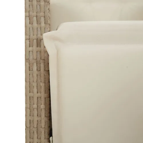 Vrtna garnitura - 5-dijelni vrtni blagovaonski set od poliratana s jastucima bež - 80 x 80 x 74 cm 4 Sa naslonom za noge Cijena
