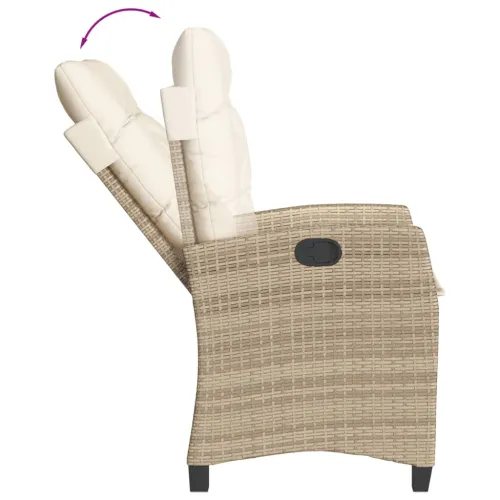 Vrtna garnitura - 5-dijelni vrtni blagovaonski set od poliratana s jastucima bež - 80 x 80 x 74 cm 4 Sa naslonom za noge Cijena