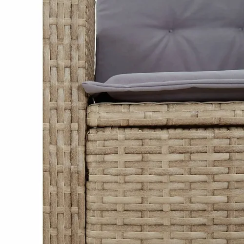Vrtna garnitura - 5-dijelni vrtni blagovaonski set od poliratana s jastucima bež - 80 x 80 x 74 cm 4 bez naslona za noge Cijena