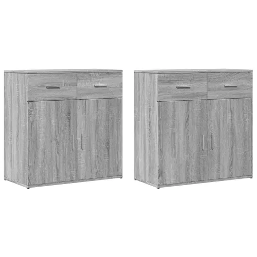 Komoda 2 kom boja hrasta sonome 79x38x80 cm konstruiranog drva - Sivi hrast sonoma 1 Sivi hrast sonoma Cijena