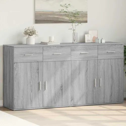 Komoda 2 kom boja hrasta sonome 79x38x80 cm konstruiranog drva - Sivi hrast sonoma 1 Sivi hrast sonoma Cijena