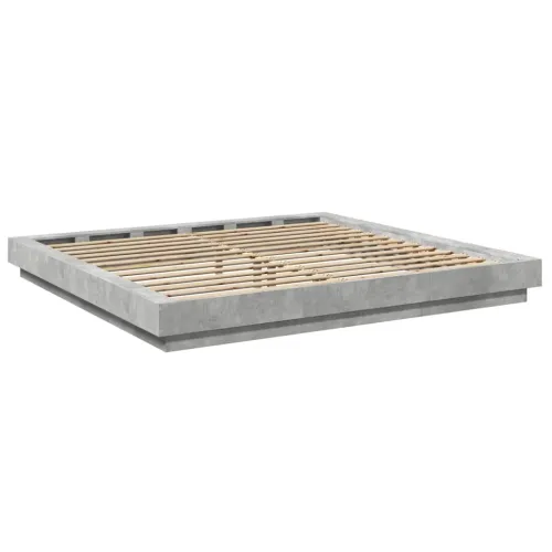Okvir kreveta siva boja betona 180x200 cm od konstruiranog drva - Beton siva 180 x 200 cm Cijena