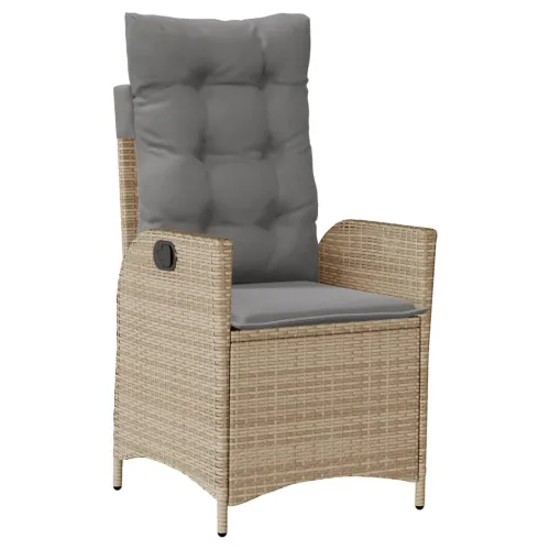 Vrtna garnitura - 5-dijelni vrtni blagovaonski set od poliratana s jastucima bež - 160 x 80 x 74 cm 4 bez naslona za noge Cijena