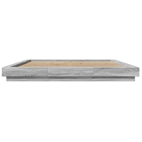 Okvir za krevet boja hrasta 200x200 cm od konstruiranog drva - Sivi hrast sonoma 200 x 200 cm Cijena