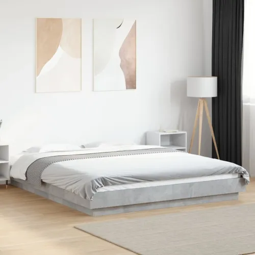 Okvir kreveta boja betona 150x200 cm od konstruiranog drva - Beton siva 150 x 200 cm Cijena