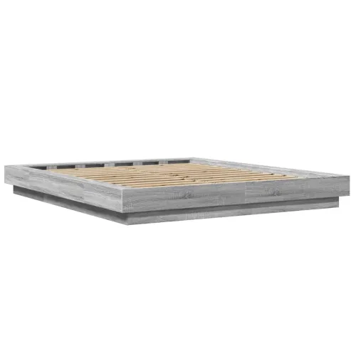 Okvir za krevet boja hrasta 150x200 cm od konstruiranog drva - Sivi hrast sonoma 150 x 200 cm Cijena