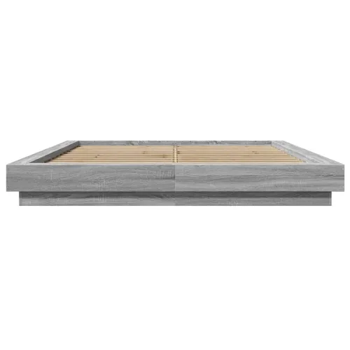 Okvir za krevet boja hrasta 150x200 cm od konstruiranog drva - Sivi hrast sonoma 150 x 200 cm Cijena