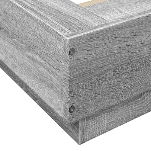 Okvir za krevet boja hrasta 150x200 cm od konstruiranog drva - Sivi hrast sonoma 150 x 200 cm Cijena