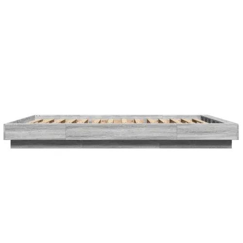 Okvir za krevet boja hrasta 140x190 cm od konstruiranog drva - Sivi hrast sonoma 140 x 190 cm Cijena