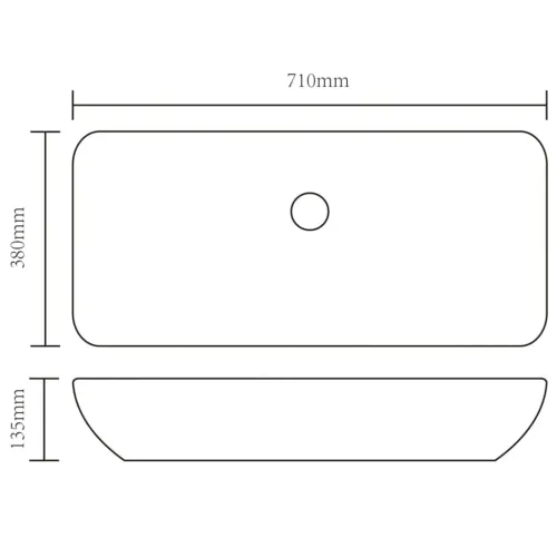 Lavabo - Umivaonik s miješalicom keramički pravokutni bijeli - 710 x 380 x 135 mm Cijena