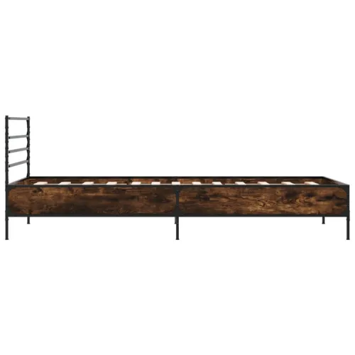 Okvir kreveta boja hrasta 75 x 190 cm konstruirano drvo i metal - Dimljeni hrast 75 x 190 cm Cijena