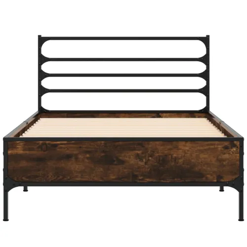 Okvir kreveta boja hrasta 75 x 190 cm konstruirano drvo i metal - Dimljeni hrast 75 x 190 cm Cijena