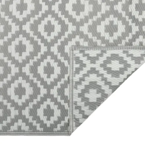 Vanjski tepih ARAKIL sivi 190x290 cm PP - Bijela i svijetlo siva 190 x 290 cm 1 Cijena