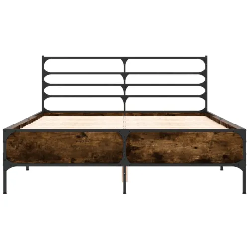 Okvir kreveta boja hrasta 120x200 cm konstruirano drvo i metal - Dimljeni hrast 120 x 200 cm Cijena