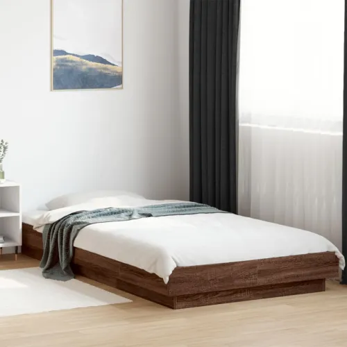 Okvir za krevet smeđi hrast 75x190 cm konstruirano drvo - Smeđi hrast 75 x 190 cm Cijena