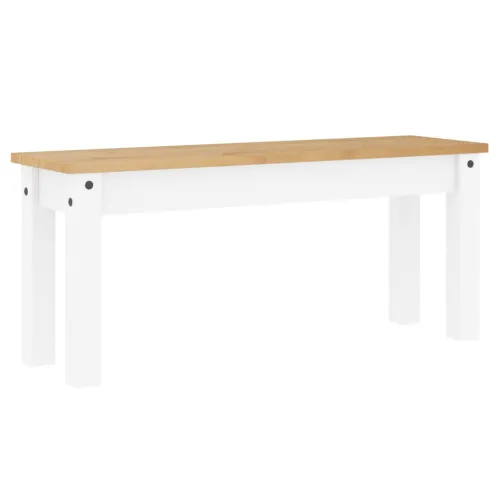 Blagovaonska klupa Panama bijeli 105x30x45 cm masivne borovine - Bijela Cijena