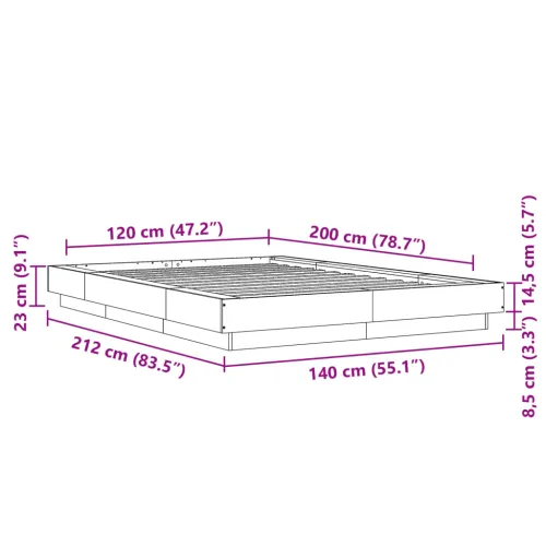Okvir za krevet bijeli 120 x 200 cm konstruirano drvo - Bijela 120 x 200 cm Cijena