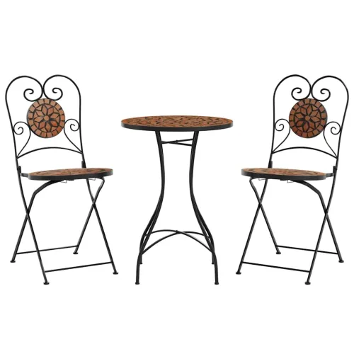 Bistro set s mozaikom boja cigle od željeza i keramike - Terakota Okrugli stol Cijena