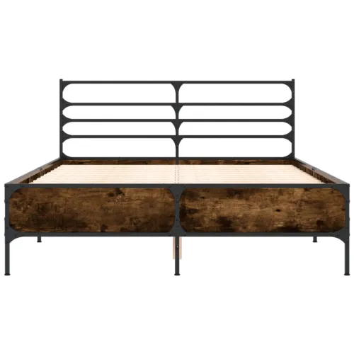Okvir kreveta boja hrasta 140x200 cm konstruirano drvo i metal - Dimljeni hrast 140 x 200 cm Cijena