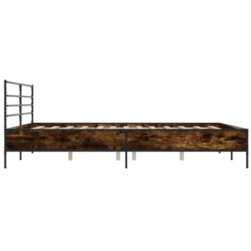 Okvir kreveta boja hrasta 180x20 cm konstruirano drvo i metal - Dimljeni hrast 180 x 200 cm Cijena