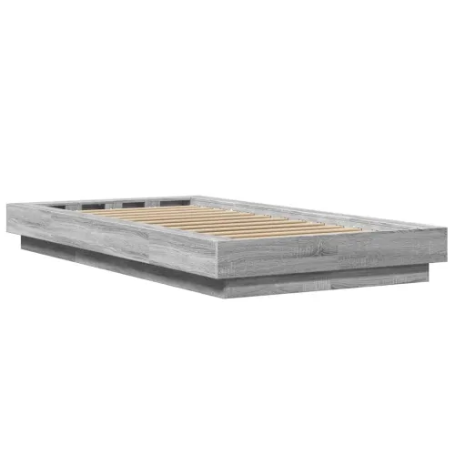 Okvir za krevet boja hrasta 90x200 cm od konstruiranog drva - Sivi hrast sonoma 90 x 200 cm Cijena