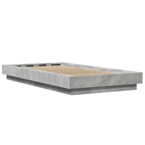 Okvir kreveta boja betona 90 x 190 cm od konstruiranog drva - Beton siva 90 x 190 cm Cijena