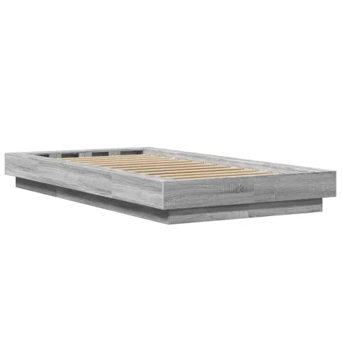 Okvir za krevet boja hrasta 90x190 cm od konstruiranog drva - Sivi hrast sonoma 90 x 190 cm Cijena