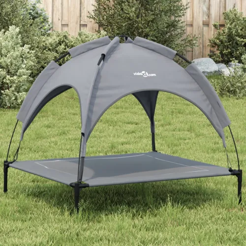Krevet za pse s krovom antracit od tkanine Oxford i čelika - 90 x 81 x 81 cm Antracit Cijena