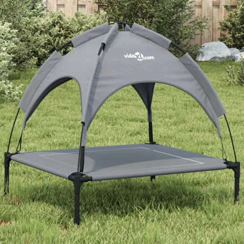Krevet za pse s krovom antracit od tkanine Oxford i čelika - 71 x 64 x 70 cm Antracit Cijena
