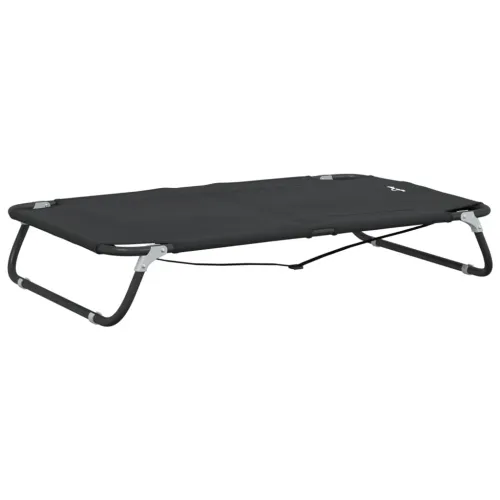 Krevet za pse sklopivi antracit od tkanine Oxford i čelika - 105 x 65 x 18 cm Crna Cijena