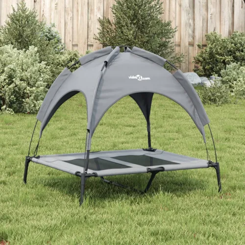 Krevet za pse s krovom antracit od tkanine Oxford i čelika - 92 x 77 x 85 cm Antracit Cijena