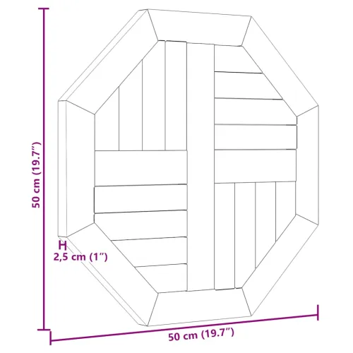 Stolna ploča 50 x 50 x 2,5 cm osmerokutna od masivne tikovine - 50 x 50 cm osmerokutni Cijena
