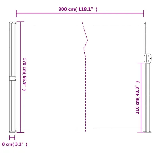 Uvlačiva bočna tenda tamnozelena 170 x 300 cm - Tamnozelena 170 x 300 cm Cijena