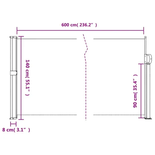 Uvlačiva bočna tenda tamnozelena 140 x 600 cm - Tamnozelena 140 x 600 cm Cijena