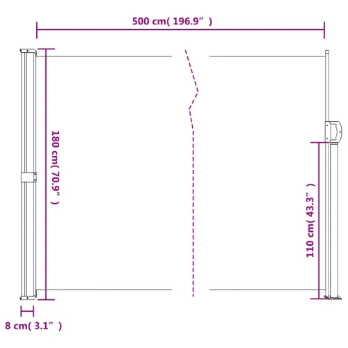 Bočna tenda na uvlačenje tamnozelena 180 x 500 cm - Tamnozelena 180 x 500 cm Cijena