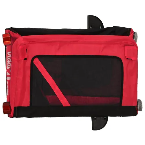 Prikolica za bicikl za ljubimce crveno-crna tkanina i željezo - Crvena 54.5 x 120 x 53 cm Cijena
