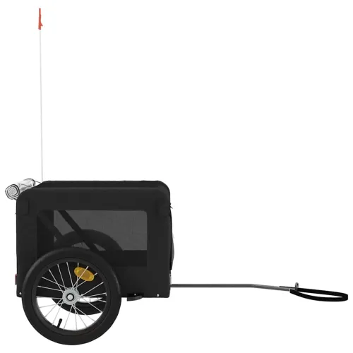Prikolica za bicikl za ljubimce crna od tkanine i željeza - Crna 63 x 123 x 66 cm Cijena