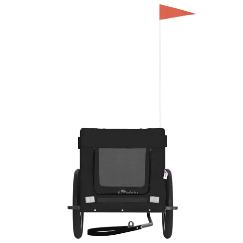 Prikolica za bicikl za ljubimce crna od tkanine i željeza - Crna 63 x 123 x 66 cm Cijena