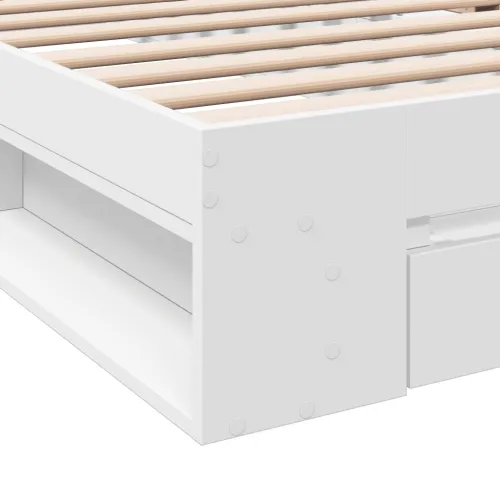 Okvir kreveta s ladicom bijeli 90 x 200 cm konstruirano drvo - Bijela 90 x 200 cm Cijena