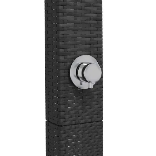 Vanjski tuš crni 50x55x224 cm od poliratana i bagremovog drva - Crna 1 Cijena